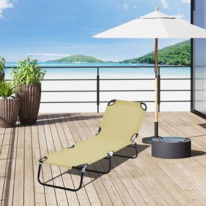 Sdraio Pieghevole da Piscina con 5 Livelli di Reclinazione, Telaio in Acciaio, per Prendere il Sole all'Aperto - Product Image 2