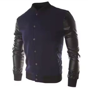 Plus size men's versity jackets wholesale blank Varsiti jackets custom logo <b>plain</b> letter man varsity jacket for men - Product Image 4