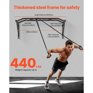 Barra Orizzontale Multifunzione a Muro per Trazioni, Larghezza 50 cm, in Acciaio Resistente, per Allenamento Superiore del Corpo e Chin-Up - Product Image 2