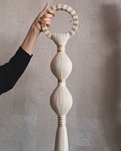 Custom Handmade <b>Wooden</b> Bead Pearl Tassel Modern Wall Hanging Decoration Diwali Ramadan Birthday Removable Eco-Friendly Home - Product Image 4