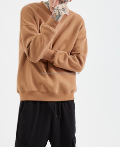 Sudadera de felpa francesa Unisex de 460gsm, cuello redondo de gran tamaño de alta calidad, logotipo en relieve, liso, OEM, forro polar, estampado de talla grande - Product Image 3