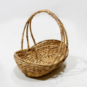 Cesta Redonda de Jacinto de Agua Tejida, Rústica, Ecológica y Multiusos con Asa para Almacenamiento - Product Image 5