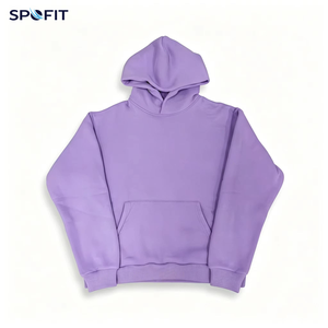 Sweat à capuche en coton 450G épais, style gothique streetwear, effet délavé, imprimé en relief, hiver, haute qualité, design personnalisé - Product Image 3