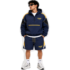Conjunto Deportivo RAMF Personalizado de Dos Piezas, Chaqueta Cortavientos y Pantalones Cortos de Poliéster, Traje Ligero para Correr, Conjunto de Pantalones Cortos Cortavientos para Hombre - Product Image 1