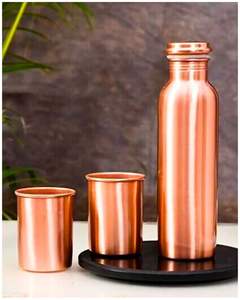 Premium pure <b>copper</b> <b>bottle</b> for ayurvedic <b>drinking</b> hammered finish water <b>bottle</b> for home gym office travel durable eco friendly - Product Image 4