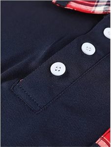Camiseta Polo de Manga Corta para Hombre, Estilo Casual, con Parches, Cuello con Botones, Transpirable - Product Image 5