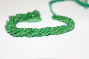 Hilo de 17 pulgadas de calidad AAA de cuentas Rondelle facetadas de tsavorita de 3-3,5mm, piedras preciosas naturales para la fabricación de joyas - Product Image 3