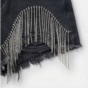 Jean court en denim déchiré délavé taille basse pour femme, grande taille, sexy et décontracté, couleur personnalisable - Product Image 6