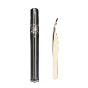 Classic Diamond Grip Eyelash Tweezers Blue & Gold Stainless Steel Pointed Tip Lash <b>Tool</b> Custom Logo & Size Wholesale - Product Image 1