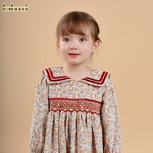 Vestido de Terciopelo Floral con Bordado a Mano para Niñas, con Ribete de Terciopelo - ODM, Otoño, 100% Algodón, DR4485 - Product Image 2