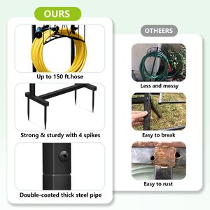 Porta Tubo da Giardino Smontabile 40x20x100 cm, Robusto Organizzatore per Tubi dell'Acqua da Esterno, Supporto per Tubi e Avvolgitubo da Giardino - Product Image 6