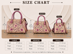 Fashionable Handcrafted Genuine Cowhide Leather Small Speedy Bag Carved Floral Pattern Travel Shoulder Purse Western Design - Product Image 2