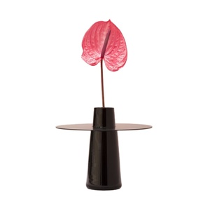 Contemporary Black Glass <b>Vase</b> Modern Table Centerpiece Artistic Flower Holder for Home Office Living Room Decoration - Product Image 1