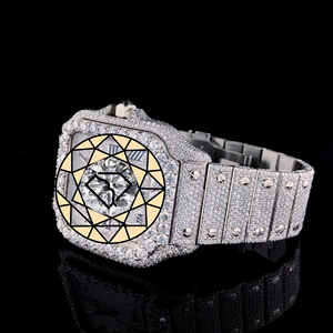 Fashion Glass Square <b>Case</b> Lab Diamond Encrusted Stainless Steel Analog Quartz Waterproof <b>Watch</b> with Deployment Clasp - Product Image 5