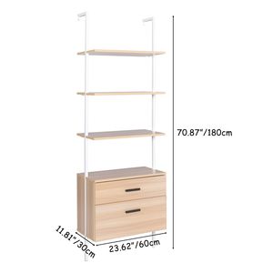 Libreria Industriale con Telaio in Acciaio Opaco e Cassetti in Legno Serie YJ - Product Image 6