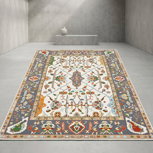 Alfombra Clásica de Lana Anudada a Mano de Primera Calidad, Multicolor, Tradicional Persa con Medallón Floral, Pelo Plano, para Sala de Estar y Dormitorio - Product Image 1