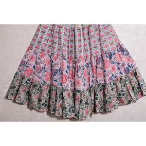 High Quality Customized Color Cotton Block Print <b>Patchwork</b> Wrap Design Eco-Friendly Breathable Casual Maxi <b>Skirt</b> Boho Handmade - Product Image 4