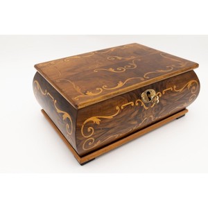 Walnut Wood Art Deco Jewelry <b>Chest</b> with Maple Inlay - Wholesale Moradabad - Product Image 2