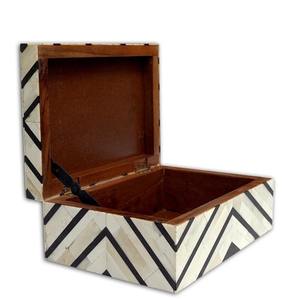Boîte de rangement décorative de luxe moderne anti-poussière à grande capacité avec incrustation de os, personnalisable, fabricant OEM ODM - Product Image 3