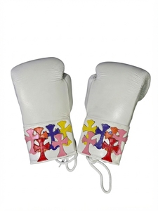 Custom Logo Genuine Leather Boxing Gloves Professional Training Lace-Up Punching Bag Gloves with Colorful <b>Cross</b> <b>Patches</b> Boxing - Product Image 4