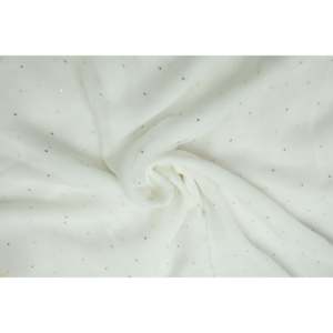 Tela Georgette Mukaish Blanca por Metro, 44 Pulgadas de Ancho, Teñible, con Patrón Liso o a Rayas para Cortinas - Product Image 4