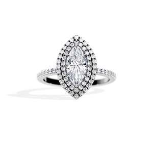 Women's Marquise Cut Diamond Engagement Ring Prong Setting 14K Gold floral Style IGI Certified - Product Image 3