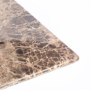 Ganpati GN1070 Modern Dark Emperador Marble Dining Hotel Restaurant <b>Table</b> Black Metal Pedestal Base Foldable Portable - Product Image 6