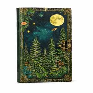 Grimoire leather journal Moon And Tree Printed Blank spell <b>book</b> of shadows Gifts vintage journal - Product Image 4