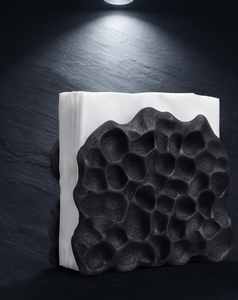 <b>Black</b> <b>Napkin</b> Holder Heavy Metal Stand Texture Casting Kitchen Dining Tableware Decor Accessory Item Stock - Product Image 2