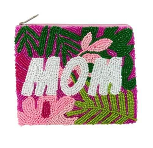 Handwork Beaded Embroidery Gold Red Mint Color Leaf Lightweight Square Shape Customizable Coin Pouch - Product Image 4