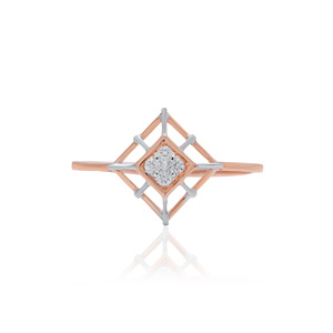 Exquisito diamante natural de corte brillante redondo de 0.07 quilates en oro rosa macizo, color H-I, joyería fina. - Product Image 2