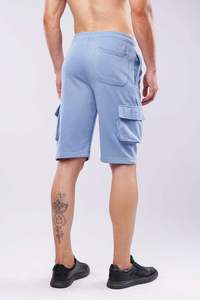 Short de bain boxer sportif pour homme, taille basse, en tricot uni Spandex/Nylon, avec cordon de serrage, séchage rapide, design tendance avec poche arrière - Product Image 5