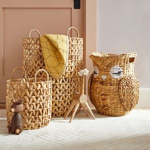 New Arrivals Animal Styles Water Hyacinth Storage and <b>Basket</b> Straw Water Hyacinth <b>Basket</b> for Containing Toys Cloths with Handles - Product Image 3