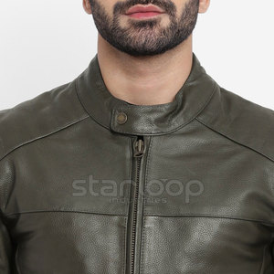 Wholesale Price Outdoor Use <b>Leather</b> Winter <b>Jacket</b> Stand Collar Made In Pakistan <b>Men</b> <b>Leather</b> <b>Jacket</b> - Product Image 6