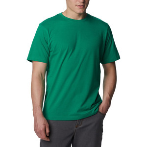 Camiseta de Manga Corta con Cuello Redondo para Hombre, Color Verde, 100% Algodón, Corte Regular, Estilo Informal, Color Sólido, Tejido de Punto Transpirable - Product Image 3