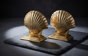 Sujetalibros Decorativos Modernos de Metal Dorado con Textura Fundida, Artículo de Decoración para Oficina y Biblioteca, Venta al por Mayor - Product Image 3