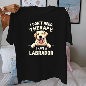 Thérapie J'ai un Labrador T-shirt confortable en pur coton pour femme - Product Image 1