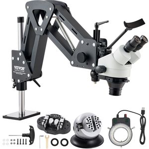 กล้องจุลทรรศน์กำลังขยาย 7X-45X พร้อมขาตั้งสปริงแบบหลายทิศทาง สำหรับงานฝังอัญมณีและการวิเคราะห์เครื่องประดับขนาดเล็ก - Product Image 1