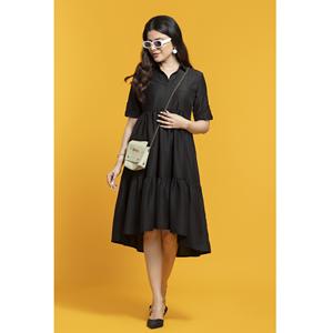 Vestido Midi Negro de Moda para Mujer, Estilo A-Line, Elegante, para Fiesta, Disponible al Mejor Precio, Directo de Fábrica - Product Image 5
