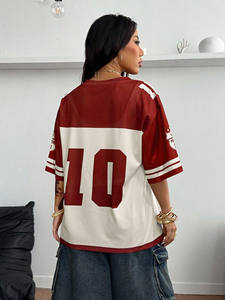 Diseña tu Camiseta Deportiva de Práctica para Mujer, Oversize, Transpirable, de Malla, Estilo Fútbol Americano, Streetwear con Número Impreso, OEM - Product Image 5