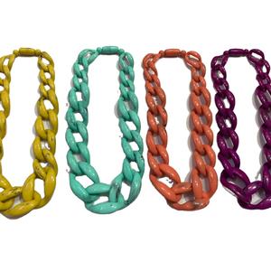 Collar de Cuentas Multicolores Hecho a Mano, Collar Largo con Cuentas, Joyería de Moda Unisex para Fiestas, Resina Color Oro Rosa, Estilo Indio - Product Image 1