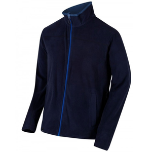 Men's Navy Fleece Jacket Stand Collar Full Zip Windproof Casual Autumn Wear Polyester Material <b>Dot</b>/Heart Pattern - Product Image 1