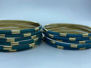 Premium Resin & <b>Gold</b> Plated <b>Bangles</b> <b>Set</b> for Women | Handmade Designer Stackable Bracelets | Fashion Jewelry Wholesale Supplier - Product Image 3