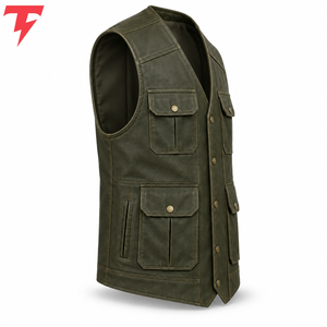 New Design Fashionable High Quality Premium <b>Leather</b> <b>Vest</b> Breathable Waterproof Windproof Reversible Casual Outerwear Winter OEM - Product Image 2