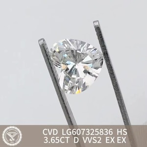 Diamants de laboratoire élégants, taille cœur CVD, diamant non monté 3,65 carats D VVS2, diamants de laboratoire pour bijoux - Product Image 4