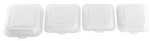 Boîte alimentaire jetable en plastique à 3 compartiments avec couvercle, design minimaliste, pour plats à emporter - Product Image 5