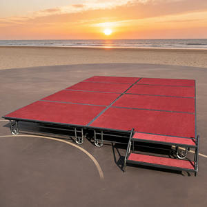 Plataforma de Escenario Metálica Plegable para Bodas, con Ruedas, Altura Ajustable, para Salones de Banquetes de Hoteles - Product Image 2