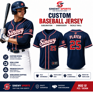Maillot de baseball Sinewy Sport pour homme, manches courtes, personnalisé, sublimation, anti-transpiration, uniformes d'équipe, tailles adultes et jeunes - Product Image 5
