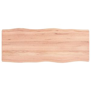 Mesa de borde vivo de madera maciza marrón claro 39,4 "x 15,7" x (0,8 "-1,6") Muebles Para el hogar tratados - Product Image 3