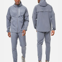 Chándal Deportivo Ligero con Capucha para Hombre, Transpirable, de Secado Rápido, Diseño 2 en 1 para Gimnasio, Fitness, Running y Entrenamiento